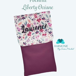 Pochette aimantée et personnalisée pour infirmière, aide soignant, pochette à stylos, Pochette aimantée Liberty Mauve