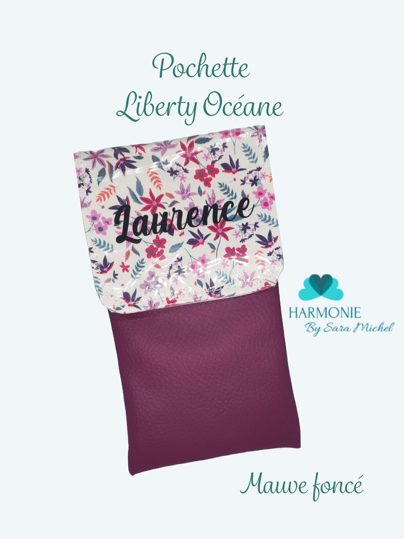 Pochette aimantée et personnalisée pour infirmière, aide soignant, pochette à stylos, Pochette aimantée Liberty Mauve