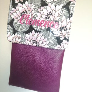 Magnetic and personalized pouch for nurse, caregiver, pen pouch, water lily pouch, nurse pouch Mauve