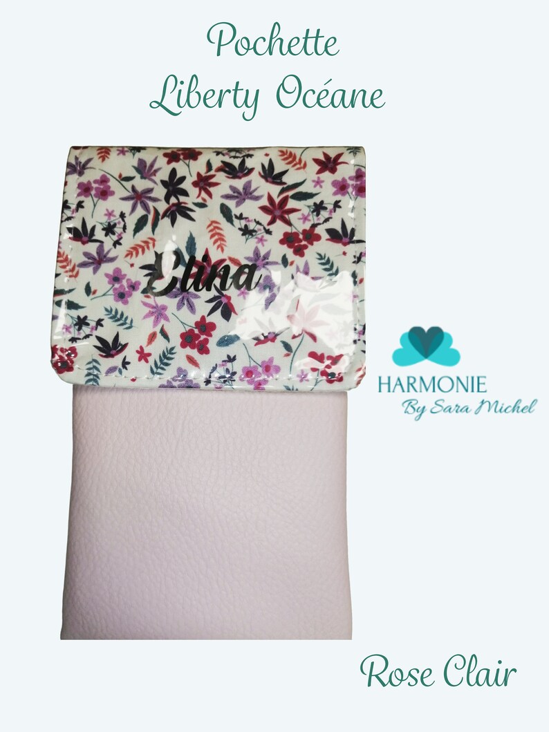 Pochette aimantée et personnalisée pour infirmière, aide soignant, pochette à stylos, Pochette aimantée Liberty Rose clair