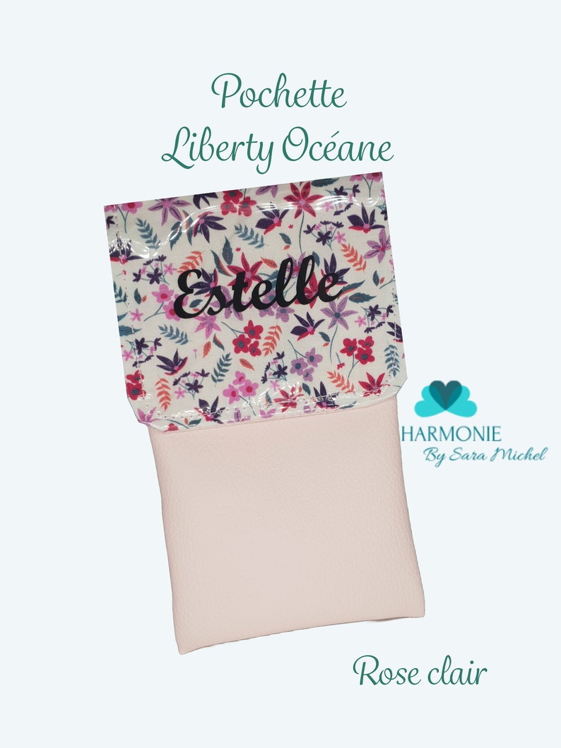 Magnetic and personalized pouch for nurse, caregiver, pen pouch, Liberty magnetic pouch Rose clair