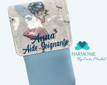 Pochette Fée Marine - Pochette personnalisée- Pochette soignante - Pochette infirmière - Cadeau infirmière - trousse à crayon infirmière