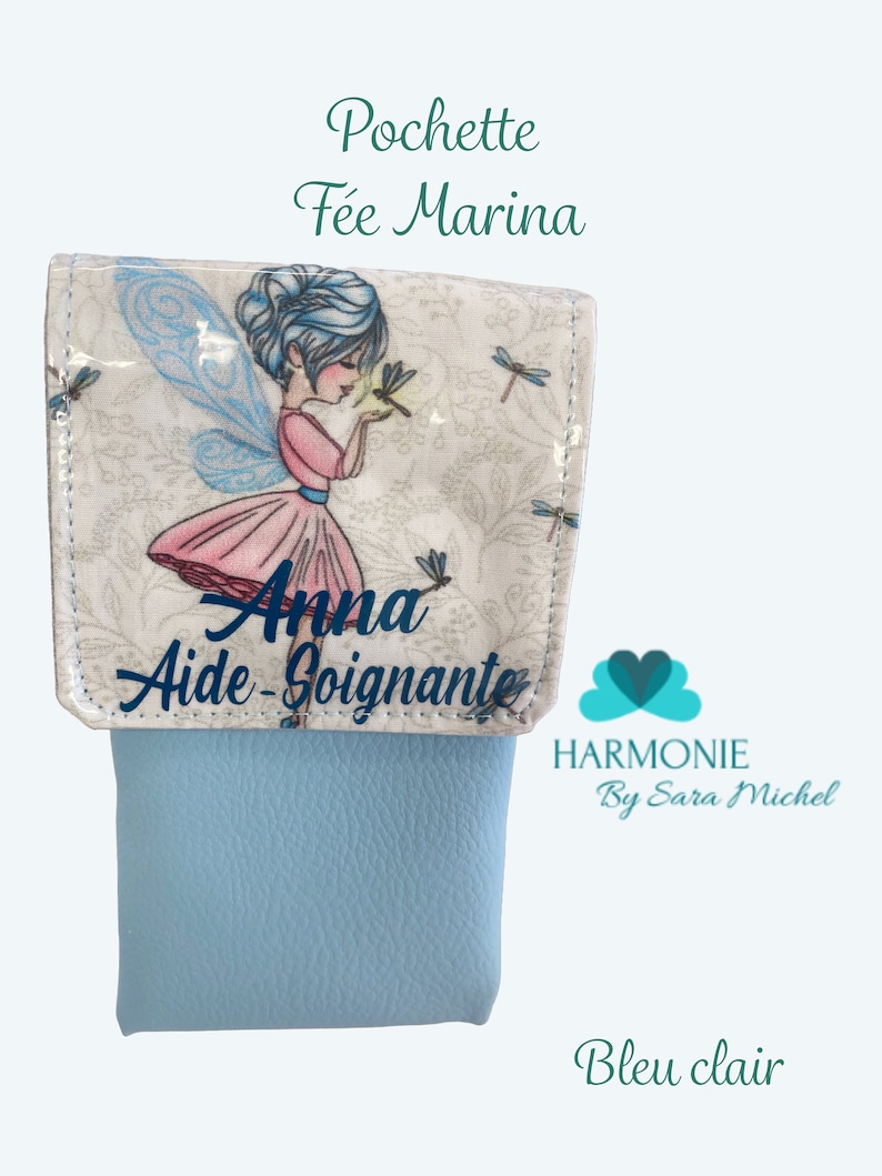 Pochette Fée Marine Pochette personnalisée Pochette soignante Pochette infirmière Cadeau infirmière trousse à crayon infirmière image 5