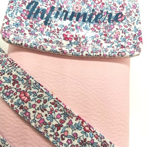 Pochette liberty aimantée Pochette soignant personnalisée Pochette infirmière Cadeau infirmière image 5