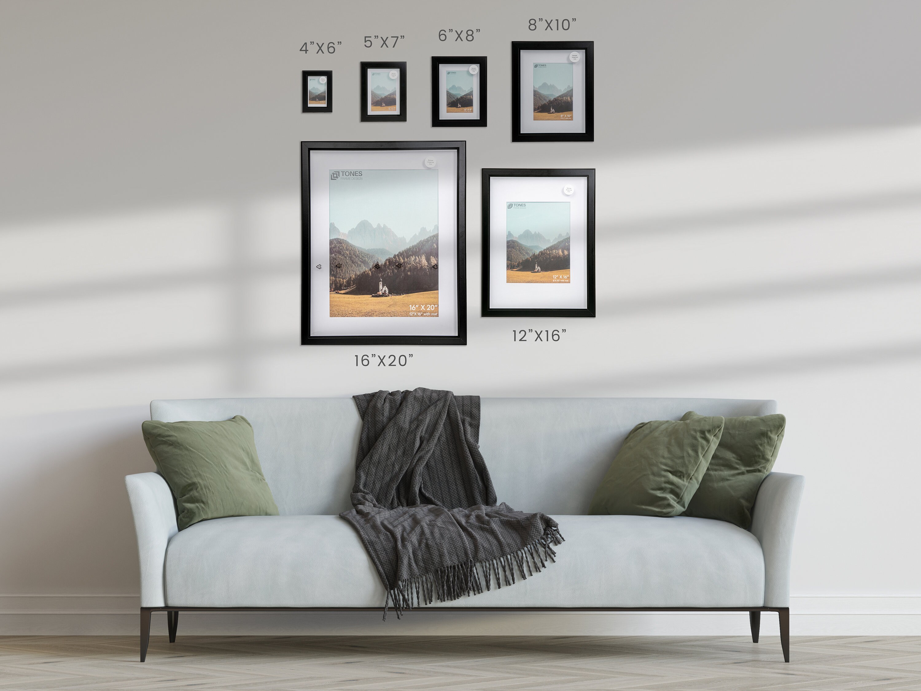 Photo Picture Frame Black Wood Frame 2 pack With Mat And Etsy
