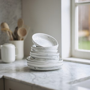 Bruntmor 6 White Plate Set of 4, Ceramic Dinner Plates Microwave Safe, 6 -  Set of 4 - Harris Teeter