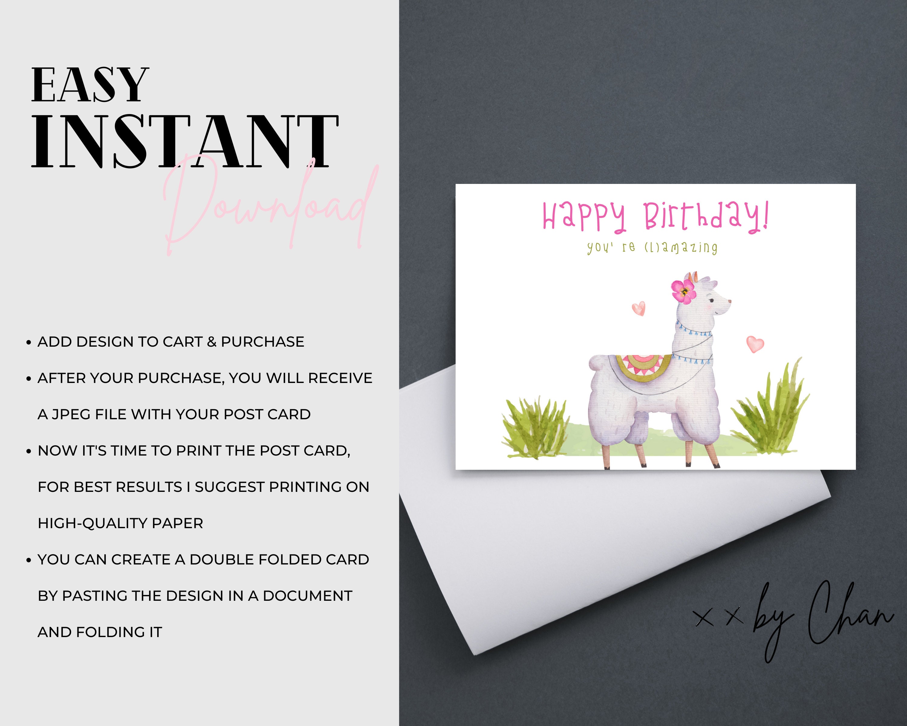 Pink Birthday Cards Set of 8 PRINTABLES Digital Card - Etsy
