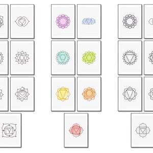 Chakra Set Meditation Wall Art Set of 21 PRINTABLES Chakra | Etsy