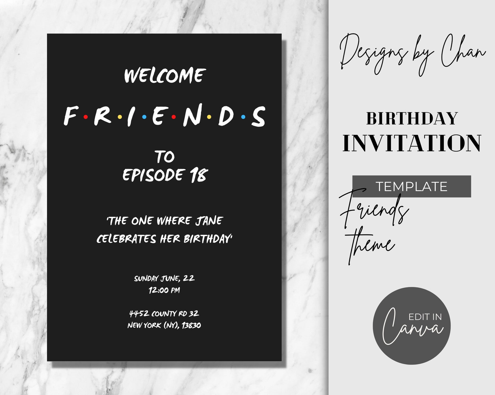 Editable FRIENDS Party Invitation Template Digital and - Etsy UK