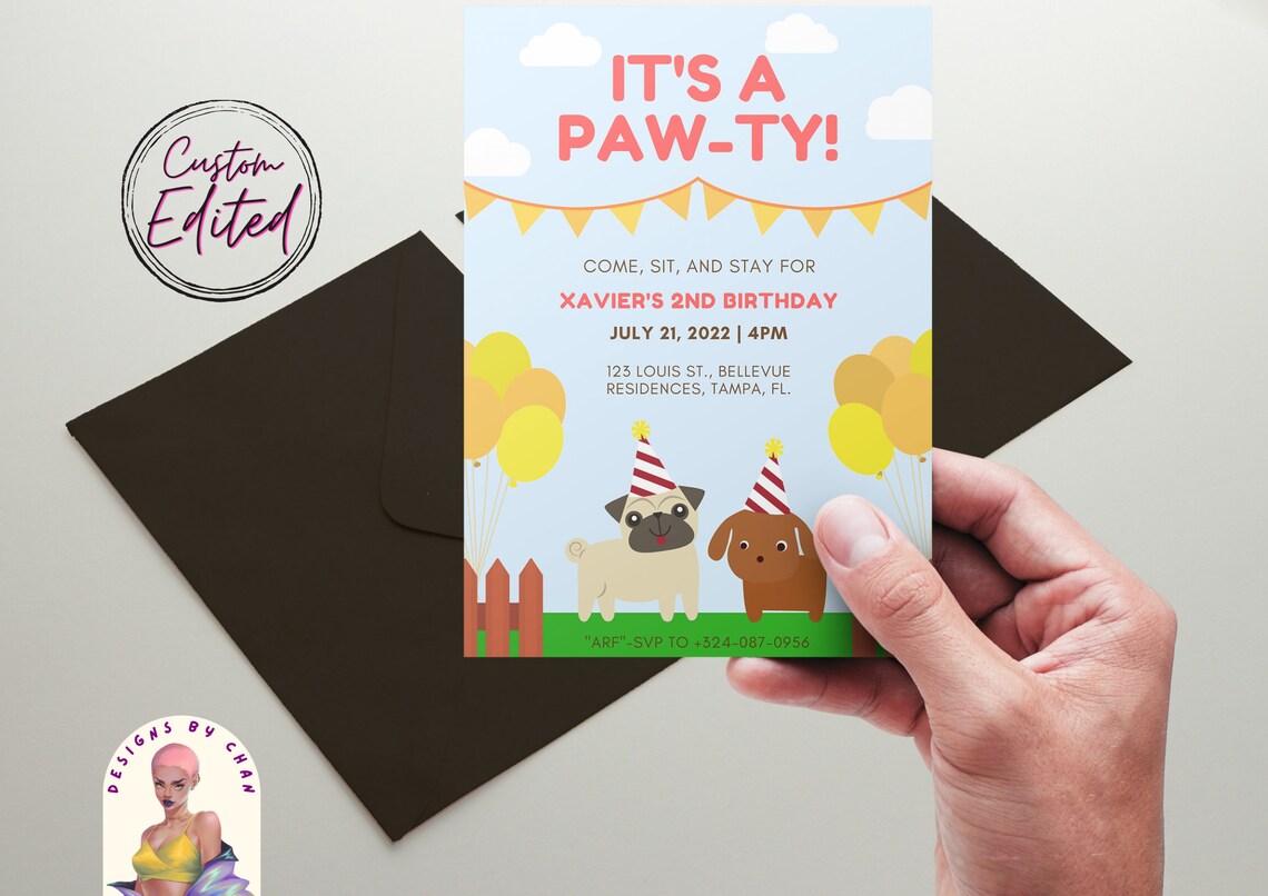 Editable Puppy Party Invitation Template Digital and | Etsy
