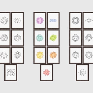 Chakra Set Meditation Wall Art Set of 21 PRINTABLES Chakra Prints Yoga ...