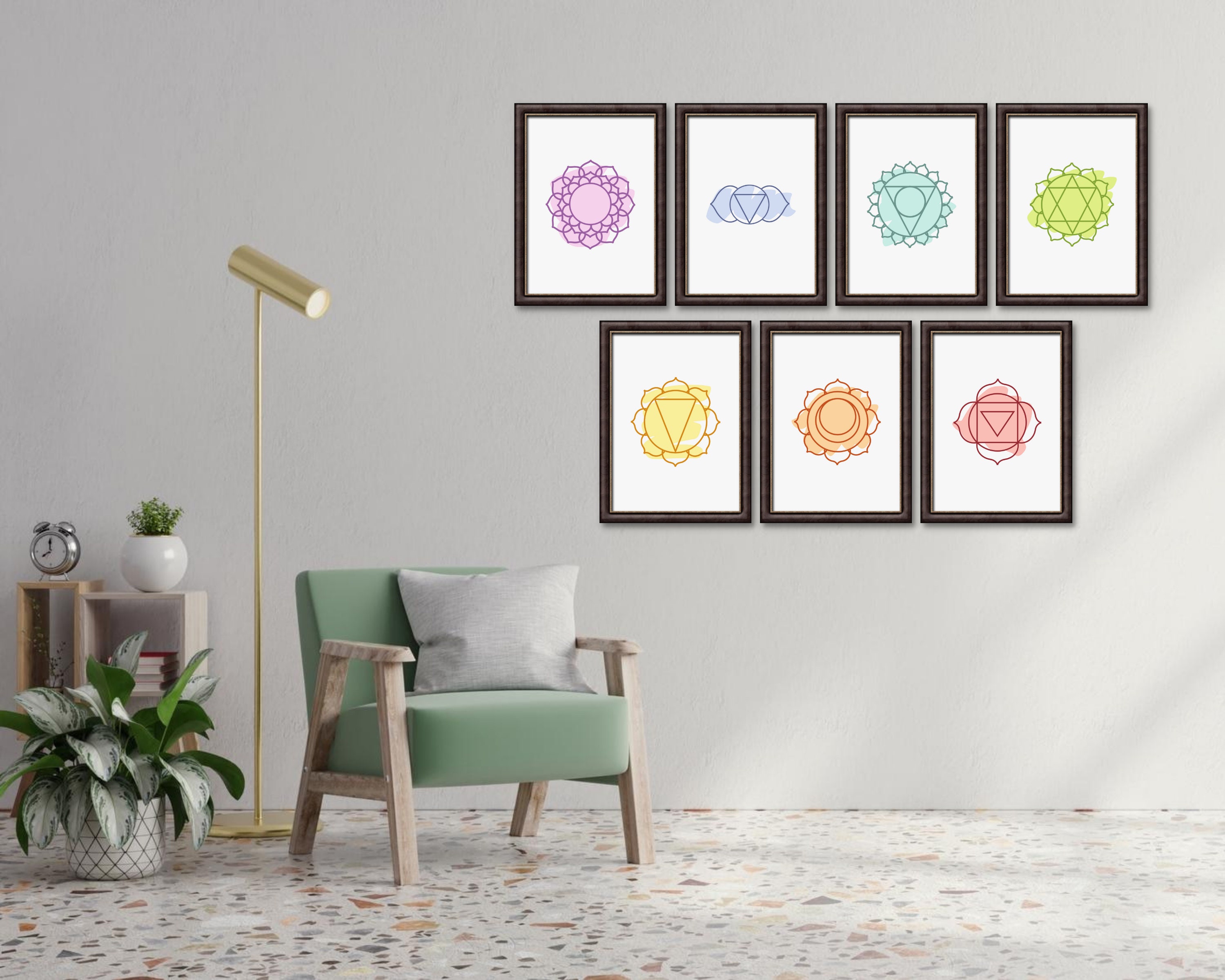 Chakra Set Meditation Wall Art Set of 21 PRINTABLES Chakra Prints Yoga ...