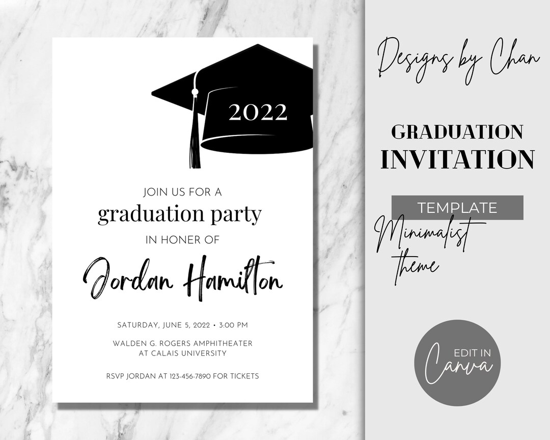 Editable Graduation Party Invitation Template Digital and Printable