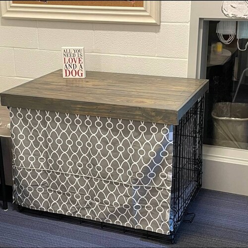 Dog Kennel Wood Table Top Dog Kennel Cover Farmhouse Dog Etsy
