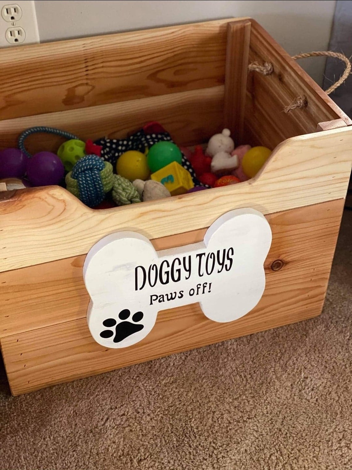 Wooden dog toy box/dog toy bin/Wooden pet toy box/Pet Etsy