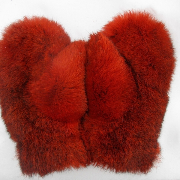 Rabbit Fur Massage Mittens Etsy