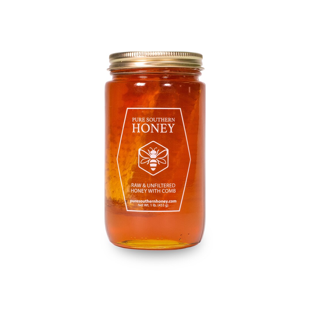 Pure Southern Honey's 100 Raw & Unfiltered Honey With Comb 1 Lb American Made Etsy