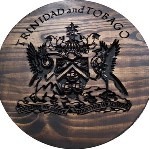 TRINIDAD TOBAGO wall decor gift Coat of Arms Personalize Island Art Caribbean  West Indies Home Decor Christmas gift for Dad