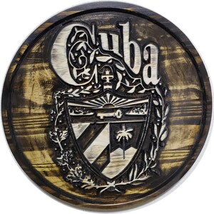 Spilla Da Cravatta Stemma Cuba In Oro Giallo 14 Carati, 22x19mm, Artigianale