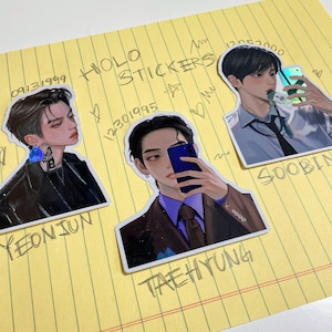 BTS TXT Holographic Vinyl Stickers