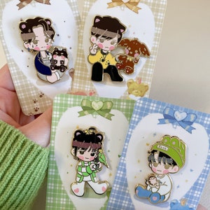 Pets x BTS TXT Enamel Pins