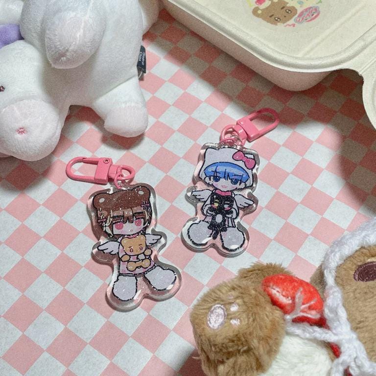 Kpop Pink Acrylic Keychains - Etsy