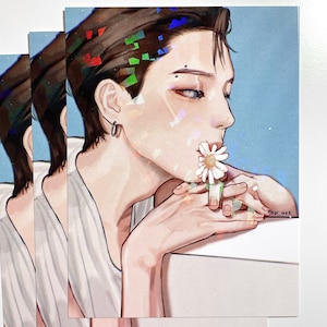 BTS Jimin Pequeña Flor Holographic Art Print