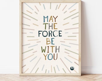 star wars, may the force be with you, printable art, room decor, office, modern, minimal, may the 4th be with you, skywalker, kylo, rey,jedi