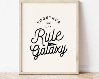 Star Wars, juntos podemos gobernar la galaxia, arte imprimible, habitación de niño, habitación de adolescente, arte moderno y minimalista, que el 4 de mayo esté contigo, Darth