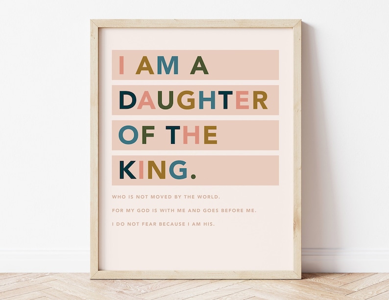 I Am a Daughter of the King Printable Art Digital Print - Etsy