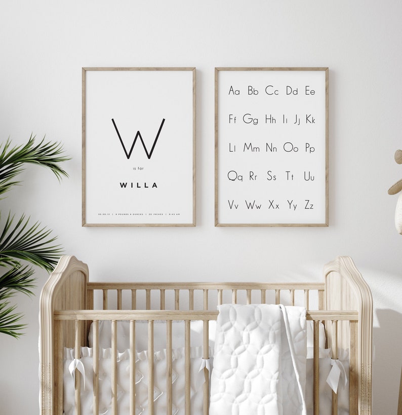 Baby name print printable wall art personalized monogram | Etsy