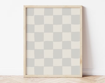 patrón a cuadros, arte imprimible, impresión digital, decoración de la habitación del niño, retro, minimalista, decoración de la pared de marfil, guardería infantil moderna, beige simple