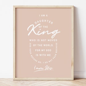 Daughter of the King Scripture Art, Girl's Nursery Decor (Digital Download)