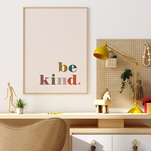 Be Kind Print, Printable Art, Digital Print, Inspirational Wall Art ...