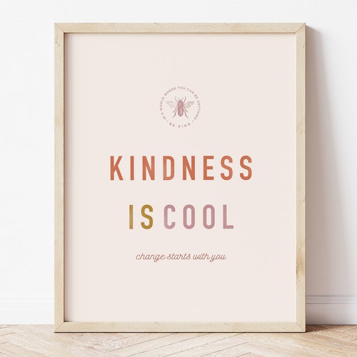 Be Kind Print Printable Art Digital Print Inspirational - Etsy