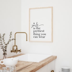 Inspirational Printable Wall Art, Printable Home Decor, Happy, Smile ...