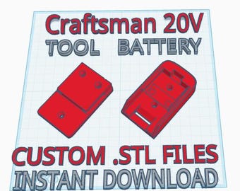 Craftsman 20V Tool & Battery Holders - 3D Print .STL Files - Commercial Rights Included!