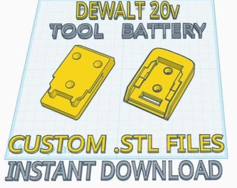 Dewalt 20V Tool & Battery Holder - 3D Print .STL Files - Commercial Rights Included!