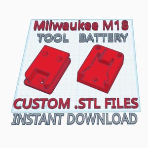Milwaukee M18 Tool & Battery Holder - 3D Print .STL Files - Commercial Rights Included!
