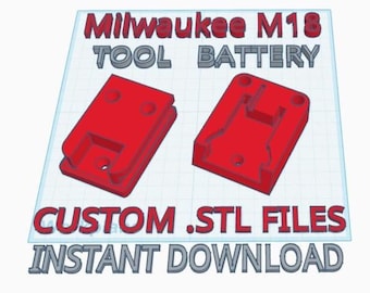 Milwaukee M18 Tool & Battery Holder - 3D Print .STL Files - Commercial Rights Included!