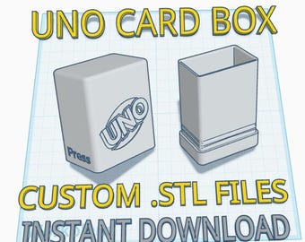 UNO Card Box - 3D Printer STL Files - Commercial Rights Included!