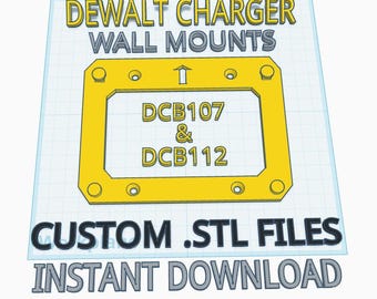 Dewalt DCB112 / DCB115 / DCB107 Battery Charger Wall Mounts - 3D Print .STL Files - Commercial Rights Included!