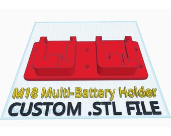 Milwaukee M18 Double Battery Holder - 3D Print .STL Files - Commercial Rights Included!