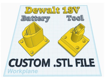 Dewalt 18V Tool & Battery Holder - 3D Print .STL Files - Commercial Rights Included!