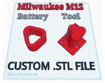 Milwaukee M12 Tool & Battery Holder - 3D Print .STL Files - Commercial Rights Included!