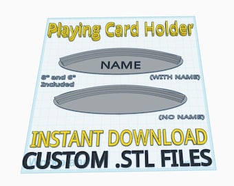 Playing Card Holder - 3D Printer STL Files - Commercial Rights Included!