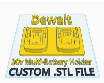 Dewalt 20V Double Battery Holder - 3D Print .STL Files - Commercial Rights Included!
