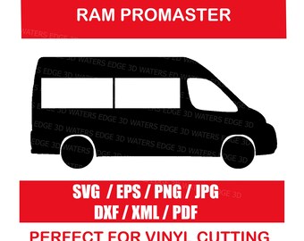 Ram Promaster Campervan SVG Vector Files in 7 formats - Commercial Rights Included!