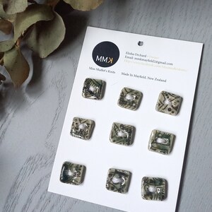 NEW: 1.5cm Ceramic Buttons Square Aztec