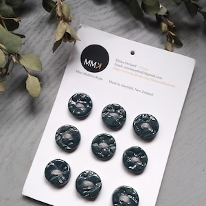NEW 1.5cm Ceramic Buttons Greens